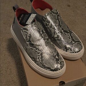 Hey Dude Snake Print Athletic Shoes - Black and Gray